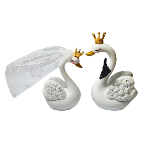 Tortenaufsatz, Brautpaar, Schwan, Paar, Hochzeitstortendekoration, Kunstharz, Valentinstag, Jahrestag, Dekoration, 6 - 9 cm von misppro