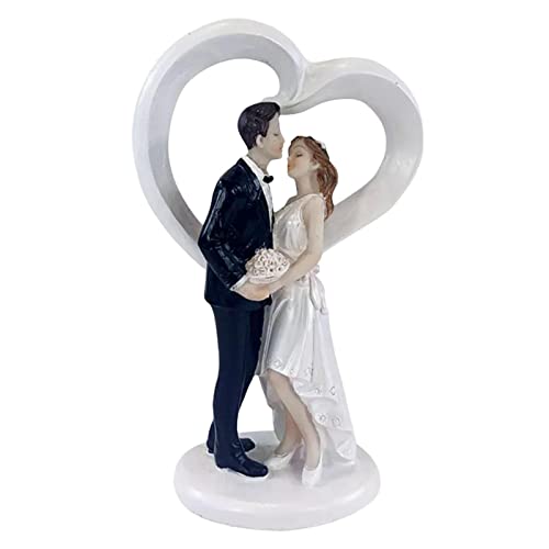 Tortenaufsatz Braut und Bräutigam, Hochzeitspaar, Verlobung, Party, Dekoration, Valentinstag, Dekoration, Kunstharz, Ornament, 17,5 x 8,5 cm, F von misppro