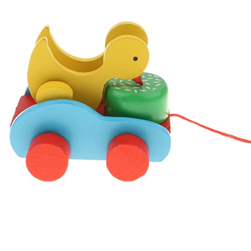 Zugschnur aus Holz und Doppelente Peck Reis Kinder Kleinkind Entwicklungsspaß von misppro