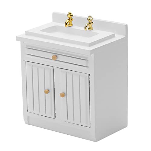 misppro 1/12 Scale Dollhouse Miniature Modern Furniture Wooden Kitchen Sink White Handmade Miniature Sink for Dollhouse Accessories misppro 1/12 Scale Dollhouse Miniature Modern Furniture Wooden Kitchen Sink White Handmade Miniature Sink for Dollhouse Accessories von misppro