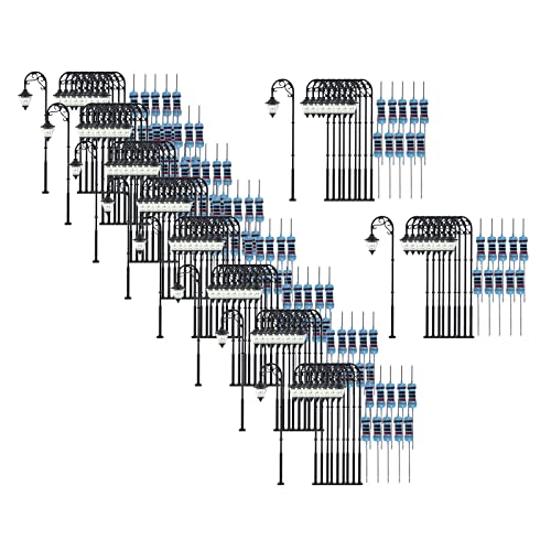 misppro 100 x Modelleisenbahn-Lampenpfosten 6,3 cm Straße weiße Lichter HO Scale LEDs von misppro