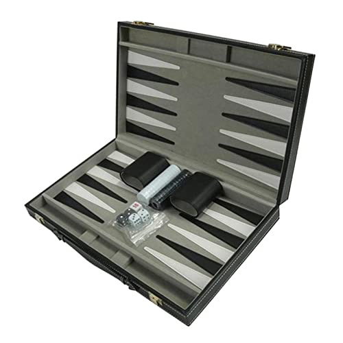 misppro 15 Zoll zusammenklappbare Backgammon Set PU Leder Fall Portable Travel Board von misppro