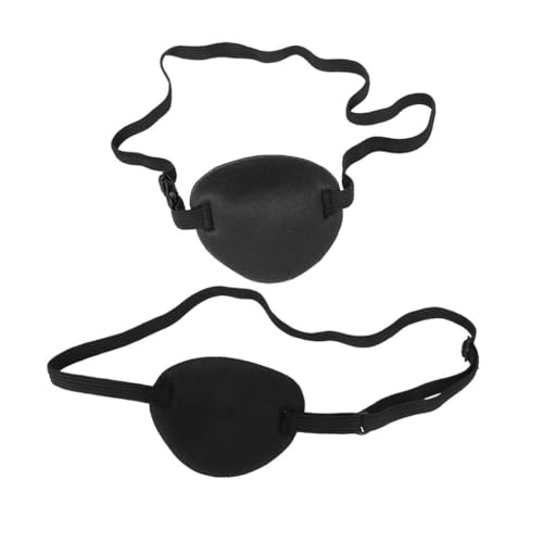 misppro 2 Stück Lazy Eye Amblyopie Training Piraten Augenklappe Augenmaske Abdeckung Eyeshade für Erwachsene und Kinder, 3D-Augenhöhlen-Design mit elastischen Bändern von misppro