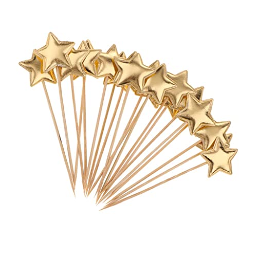 misppro 20 Stück Goldene Stern Cupcake Topper für Kuchen, Geburtstag Hochzeit Party Dekoration aus Filz und Holz misppro 20 Stück Goldene Stern Cupcake Topper für Kuchen, Geburtstag Hochzeit Party Dekoration aus Filz und Holz von misppro