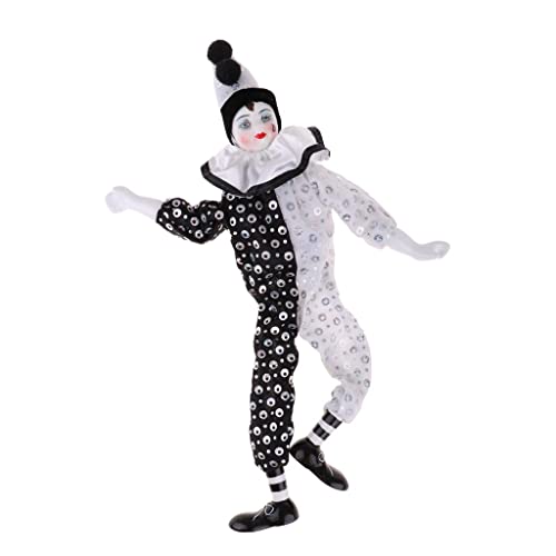 misppro 38cm Vintage Porzellan Puppe Hängende Fuß Clown Modell Zirkus Requisiten Home Dekoration Schreibtisch Ornamente von misppro