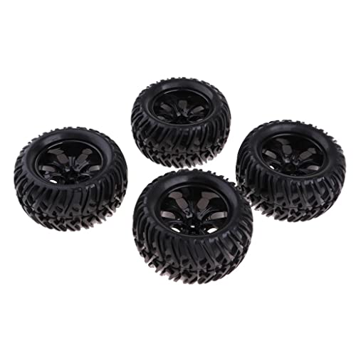 misppro 4 Stück 12 mm Nabenrad Felge & Gummireifen Reifen für 1:10 RC Monster Truck Truggy von misppro