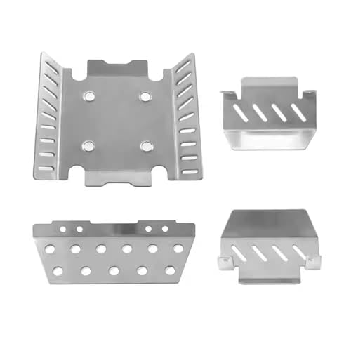 misppro 4 Stück Edelstahl Chassis für H8H V1 V2 RC Fahrzeug 1/8 Maßstab Unterbodenpanzerungsset von misppro