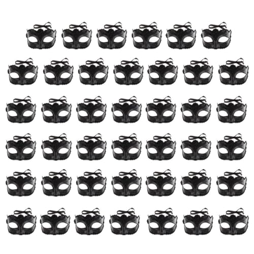 misppro 40 Stück schwarze venezianische Maskenballmasken Set für Damen und Herren – verstellbare Party-Augenmaske für Maskerade, Halloween und Kostümveranstaltungen misppro 40 Stück schwarze venezianische Maskenballmasken Set für Damen und Herren – verstellbare Party-Augenmaske für Maskerade, Halloween und Kostümveranstaltungen von misppro