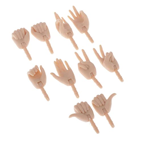 misppro 5 Paar bewegliche Hände für 1/6 Puppen | Kunststoff-Zubehör misppro 5 Paar bewegliche Hände für 1/6 Puppen | Kunststoff-Zubehör von misppro