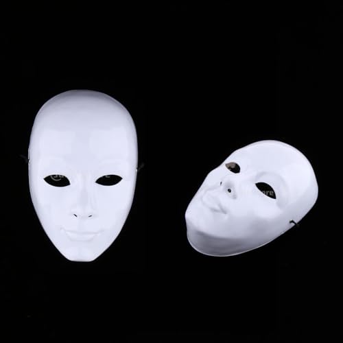 misppro 5 Stück weiße unlackierte Gesichtsmasken für Erwachsene, handgefertigte Gesichtsmasken zum Malen und für Partys von misppro