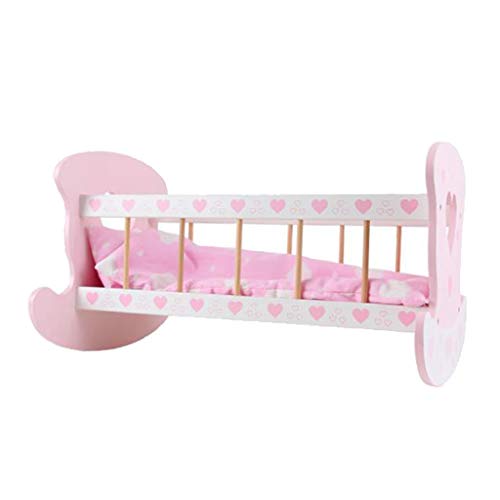 misppro Baby-Puppe aus Holz, Schaukelwiege, mit Kissen, Decken, Mädchen, Spielzeug, Baby-Geschenke misppro Baby-Puppe aus Holz, Schaukelwiege, mit Kissen, Decken, Mädchen, Spielzeug, Baby-Geschenke von misppro