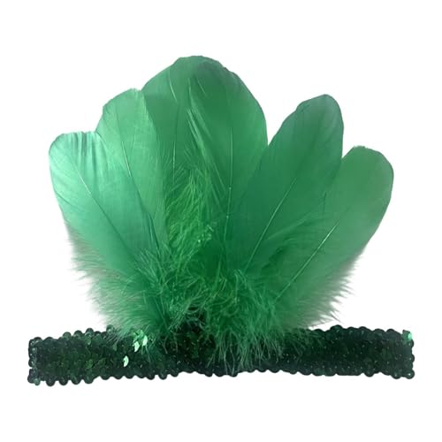 misppro Feder-Stirnband, indischer Kopfschmuck mit Pailletten, für Party, Kostüm, Tanz, Bühnenaufführung, 18 x 12 cm, Grün misppro Feder-Stirnband, indischer Kopfschmuck mit Pailletten, für Party, Kostüm, Tanz, Bühnenaufführung, 18 x 12 cm, Grün von misppro