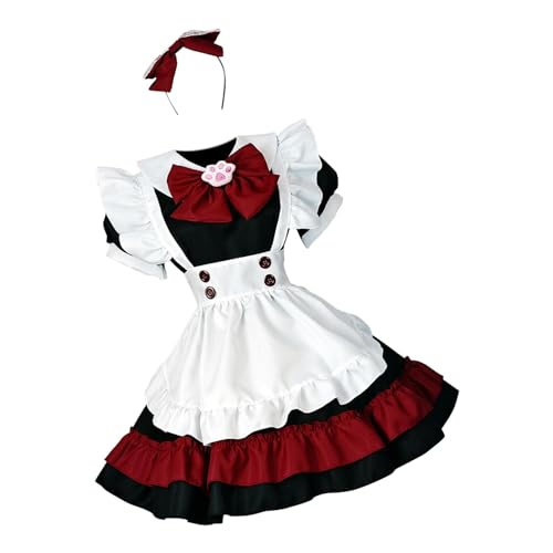 misppro Französisches Lolita-Kleid, süßes japanisches Anime-Cosplay-Kostüm mit Stirnband für Halloween-Party, Kostüm, Größe XL misppro Französisches Lolita-Kleid, süßes japanisches Anime-Cosplay-Kostüm mit Stirnband für Halloween-Party, Kostüm, Größe XL von misppro