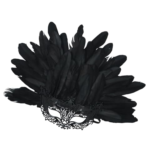 misppro Half Face Künstliche Feder Kostüm Dekoration Zubehör für Festival Schwarz misppro Half Face Künstliche Feder Kostüm Dekoration Zubehör für Festival Schwarz von misppro