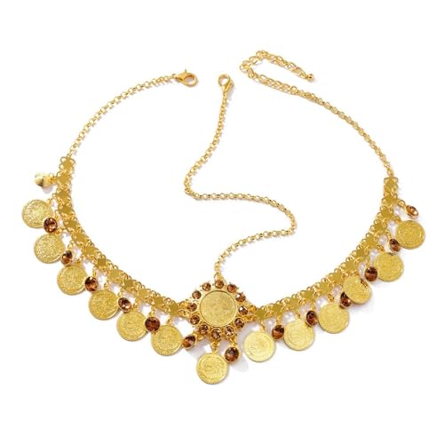 misppro Kopfkette, Schmuck, Stirnband, Boho-Stirnkette, stilvolle Kopfbedeckung, Haarschmuck für Bauchtanz, Braut misppro Kopfkette, Schmuck, Stirnband, Boho-Stirnkette, stilvolle Kopfbedeckung, Haarschmuck für Bauchtanz, Braut von misppro