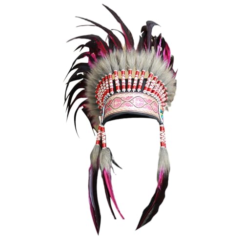 misppro Künstlicher Feder-Kopfschmuck Häuptling Indianerhut für Party Geburtstag Festlich Cosplay Kostüm Zubehör 60 cm misppro Künstlicher Feder-Kopfschmuck Häuptling Indianerhut für Party Geburtstag Festlich Cosplay Kostüm Zubehör 60 cm von misppro