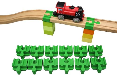 missing piece - Duplo-Adapter für Holzeisenbahnen (12 Stück) (Grün) von missing piece