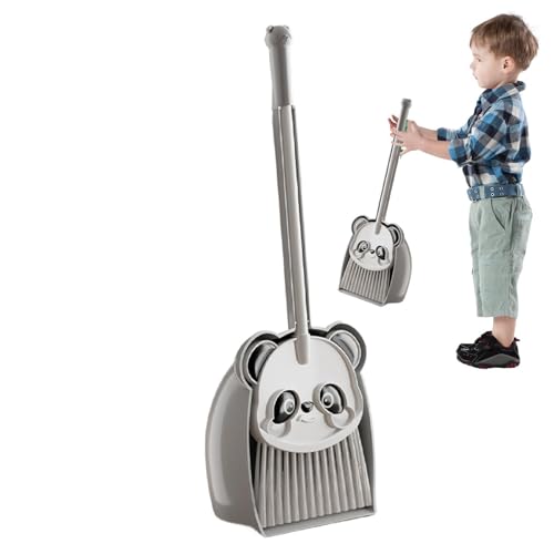 Kids Broom and Dustpan Set, Cute Panda Toddler Cleaning, Housekeeping Helper, Small Dustpan Broom Combo, Pretend Play Toy, Home Kitchen Use, 16x55cm Multicolor von mivceklw