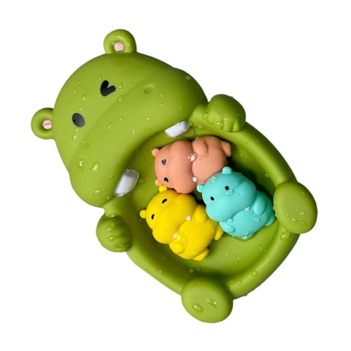 Mivceklw Baby Bath Floating Toys, 4 Stück Rubber Animal Pool Toys, Educational Water Playset for Kids 18 Monate +, Fun Bath Time & Beach Activity for Boys & Girls von mivceklw