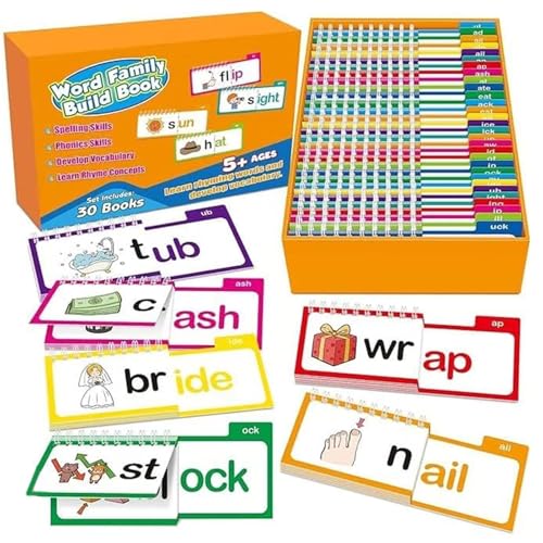 Sight Words Flash Cards Kindergarten, Word Family Reading and Rhyming Activity Set, Learn to Read Phonics and Vocabulary Educational Games for Early Childhood Learning von mivceklw