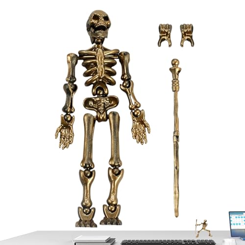 Skeleton Action Figure, Fully Articulated Movable Model, Posable Jointed Figurine, Flexible Full-Body Assembly for Desk, Bookshelf, Halloween Decor, Crafts, 1 Piece von mivceklw