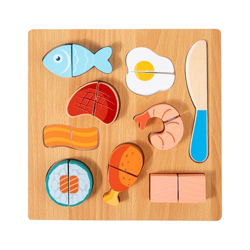 Wooden Toddler Puzzles, Preschool Cutting Toy Set, STEM Learning Game, Sensory Development Activity, Safe Chunky Design, Multi-Piece Set, Holzmaterial, 9,3 x 9,3 Zoll Wooden Toddler Puzzles, Preschool Cutting Toy Set, STEM Learning Game, Sensory Development Activity, Safe Chunky Design, Multi-Piece Set, Holzmaterial, 9,3 x 9,3 Zoll von mivceklw