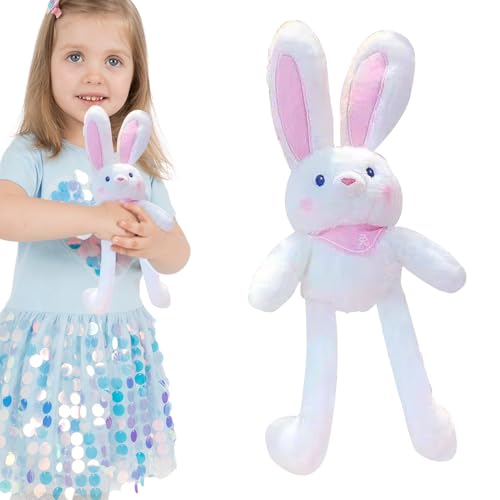 mivceklw Bunny Plush, Interactive Easter Bunny Stuffed Animal, Soft Rabbit Toy with Switchable Ears and Legs, Handmade Keychain Pendant for Bags, Keys, Gift, 11.81x3.94x1.97 Inches von mivceklw