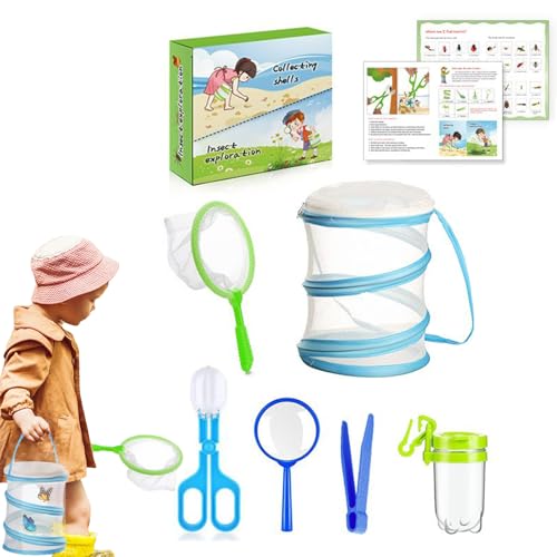 mivceklw Fly Catcher Set für Kinder, Nature Exploration Tools, tragbares Beobachtungs-Set mit Netz, Early Learning Solution für und Mädchen, perfekt für Playground Abenteuer, 7,68 x 7,17 x 2,48 von mivceklw