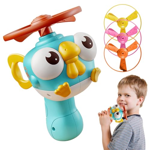 mivceklw Flying Disc Toy, Flying Saucer, Sports Toys, Interactive Playset with Easy Launcher, for Boys and Girls Ages 3+, 13.5x12x8.5cm Yellow Pink Blue von mivceklw