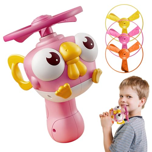 mivceklw Flying Disc Toy, Flying Saucer, Sports Toys, Interactive Playset with Easy Launcher, for Boys and Girls Ages 3+, 13.5x12x8.5cm Yellow Pink Blue von mivceklw
