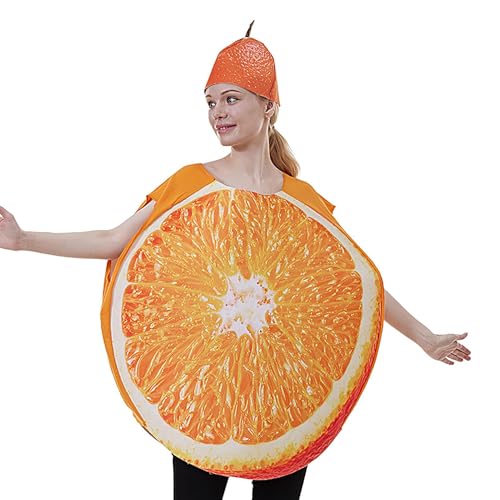 mivceklw Fruit Kostüm Erwachsene, Orange Cosplay Fancy Outfit, Lightweight Foam Party Dress for Halloween Events Stage Performances Festivals School Plays Family Fun Activities von mivceklw