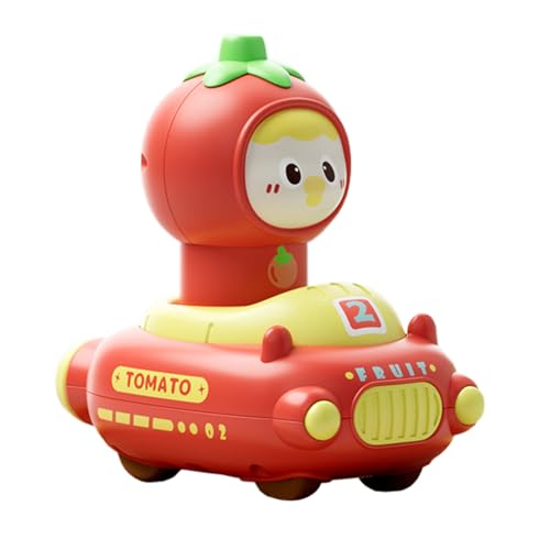mivceklw Fruit-Themed Press and Go Car Toys, Cartoon Racing Vehicle Set, Interactive Kognitive Play Game, 360° Rotating Head Feature, for Babies and Easter Sneaker von mivceklw