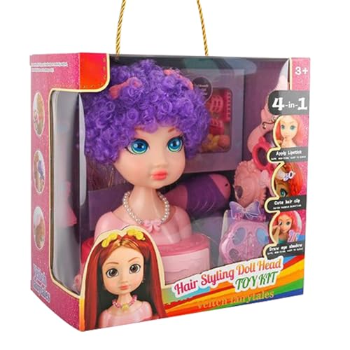 mivceklw Hair Styling Doll Head, Makeup Toy Set, Beauty Salon Kit, Realistic Hair Practice with Accessories Pink Styling Head for Kids Girls Pretend Play, 7,2 Zoll mivceklw Hair Styling Doll Head, Makeup Toy Set, Beauty Salon Kit, Realistic Hair Practice with Accessories Pink Styling Head for Kids Girls Pretend Play, 7,2 Zoll von mivceklw