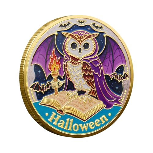mivceklw Halloween Challenge Münze | Geist Sammelmünze Gedenkmünze Halloween | Deko Kunst Anzeige Für Fans Männer Frauen Geburtstag Feiertage Party Tisch Karneval von mivceklw