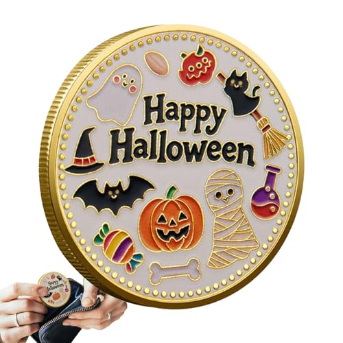 mivceklw Halloween Challenge Münze - Geist Sammelmünze Gedenkmünze Halloween - Vintage Deko Für Tisch Vitrine Fans Sammler Geburtstag Feiertag Party Wohnzimmer von mivceklw