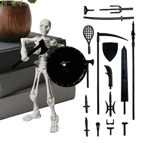 mivceklw Halloween Skelett,Bewegliches Skelett Modell | Menschliches Knochenmodell Halloween Schreibtischdekoration für Unterricht Sammeln Ausstellung Klassenzimmer Arbeitsplatz Eingang Draußen von mivceklw