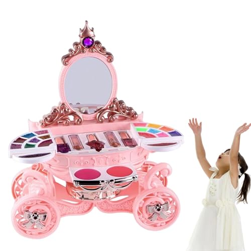 mivceklw Makeup Toys, Kids Cosmetic Kit, Pretend Play Set, Waschbare Formula Creative Beauty Tools Pink Case Present for Daughters and Granddaughters, 5.51 x 10.04 x 11.81 inches von mivceklw