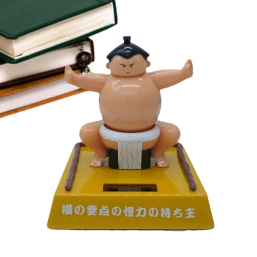 mivceklw Solar-Powered Sumo Bobblehead Figur, Car Dashboard Dancing Toy, Funny Sumo Wrestler Figur für Kinder, Office Desk Decor, Car Interior Ornament Gift, 3,54 x 3,54 Zoll von mivceklw