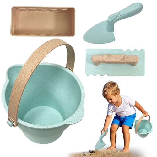 mivceklw Sturdy Toddler Beach Toys, Convenient Sand Box Set, Portable Buckets Sand Toy with Comprehensive Sand Castle Building Kit for Toddler, 6,69 x 6,5 x 4,33 Zoll von mivceklw