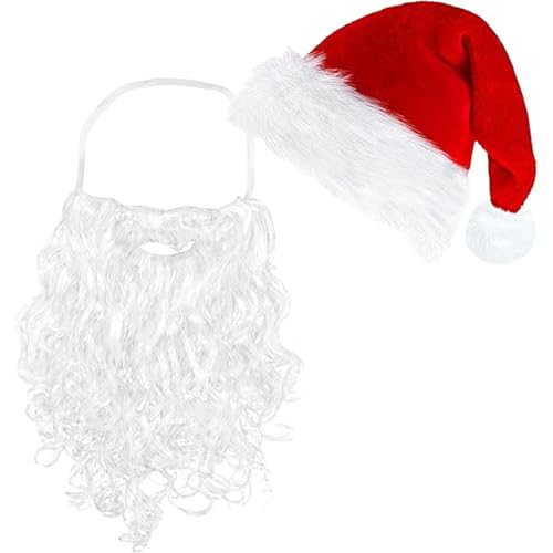 mivceklw Weihnachts-Partyhüte, festliche Cosplay-Hats, Santa Hat With Beard, Feiertagskostüm, bequem, Weihnachten, Santa Hats With Fake Beard für Familie Gatherings und Feierlichkeiten mivceklw Weihnachts-Partyhüte, festliche Cosplay-Hats, Santa Hat With Beard, Feiertagskostüm, bequem, Weihnachten, Santa Hats With Fake Beard für Familie Gatherings und Feierlichkeiten von mivceklw