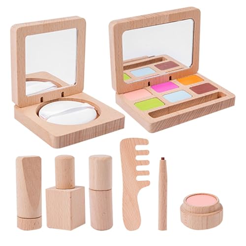 mivceklw Wooden Makeup Toy Set, Portable Pretend Beauty Salon Playset, Kinder Dress-Up & Kosmetik-Set für Mädchen ab 3 Jahren, mit polierten und glatten Spiegeln, Bürsten, Lippenstiften, und mehr. mivceklw Wooden Makeup Toy Set, Portable Pretend Beauty Salon Playset, Kinder Dress-Up & Kosmetik-Set für Mädchen ab 3 Jahren, mit polierten und glatten Spiegeln, Bürsten, Lippenstiften, und mehr. von mivceklw