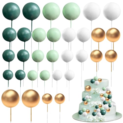 mizikuu 32 Stück Tortendeko Kugeln, Kuchen Dekoration Geburtstag Mini Cupcake Topper Multifunktional Torten Deko DIY Kuchen Dekoration Kugeln für Geburtstag Hochzeit Bedarf Deko mizikuu 32 Stück Tortendeko Kugeln, Kuchen Dekoration Geburtstag Mini Cupcake Topper Multifunktional Torten Deko DIY Kuchen Dekoration Kugeln für Geburtstag Hochzeit Bedarf Deko von mizikuu