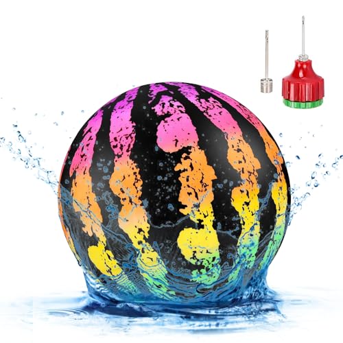 mizikuu Strandball Wassermelone, 22 cm Aufblasbare Wasserbälle Wassermelone PVC Schwimmbeckenball Spielzeug unterwasserball für Sommeraktivitäten im Freien, Wasserspiele von mizikuu