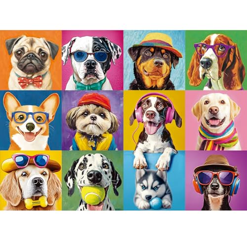 300-teiliges Puzzle für Erwachsene, große Teile, mehrfarbiges Hundepuzzle für Kinder, Teenager, Senioren, lustiges Welpen-Themen-Puzzle für Kinder im Alter von 8–10, 8–12, 10–12, 10–12, Puzzles für 300-teiliges Puzzle für Erwachsene, große Teile, mehrfarbiges Hundepuzzle für Kinder, Teenager, Senioren, lustiges Welpen-Themen-Puzzle für Kinder im Alter von 8–10, 8–12, 10–12, 10–12, Puzzles für von mjyphdm