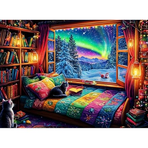 300-teiliges Puzzle für Erwachsene | Aurora Cat Winter Puzzles | 300 Teile großes Puzzle für ältere Kinder | robust, sicher | Attraktives und pädagogisches Spielzeug 300-teiliges Puzzle für Erwachsene | Aurora Cat Winter Puzzles | 300 Teile großes Puzzle für ältere Kinder | robust, sicher | Attraktives und pädagogisches Spielzeug von mjyphdm