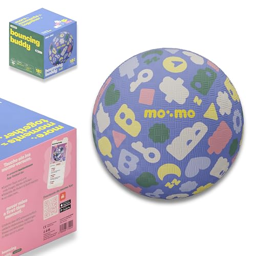 Bouncing Buddy – Der perfekte Spielball für Kleinkinder (5", 12,7 cm) | Fördert Motorik & Koordination | Weicher, langlebiger Kautschuk | Sicher & Pflegeleicht | Für drinnen & draußen Blueberry von mo:mo