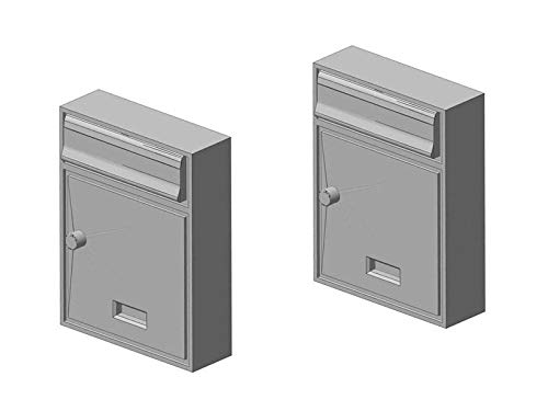 Briefkasten Hausbriefkasten, modern ohne Dach, 2 Stück, Spur 0, 1:45 von modellbahn-exklusiv