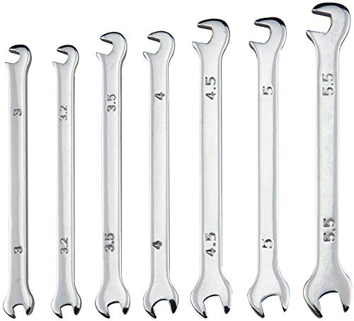 Mini Doppel Maulschlüssel Set, 7-teilig, 3-5,5 mm für Modellbahn, Modellbau, Hobby von modellbahn-exklusiv