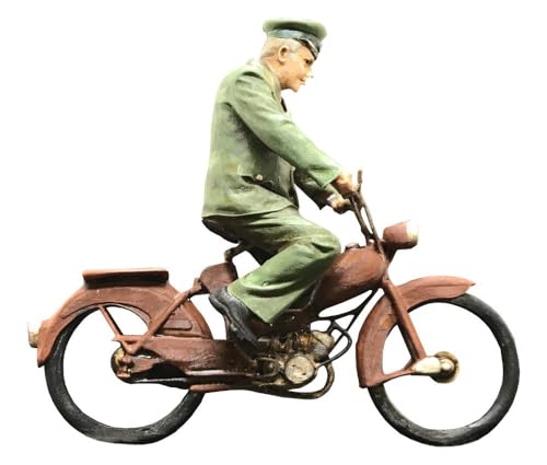 Polizei ABV DDR 1960 mit Moped, Modellbahnfigur handbemalt, Spur 0 (Null), 1:45 von modellbahn-exklusiv