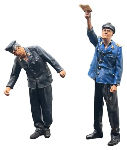 Übergabe DR, 2 Modellbahnfiguren handbemalt, Spur 0 (Null), 1:45 von modellbahn-exklusiv